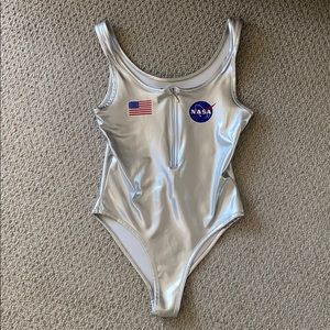 Silver Bathing suit Swimsuit One-piece